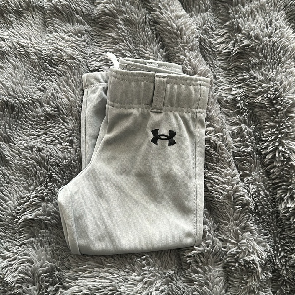 Gently worn gray Youth Under Armour baseball pants